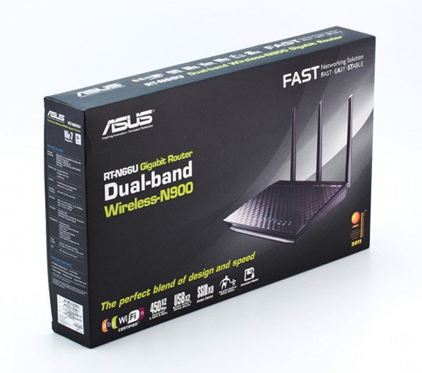 Упаковка беспроводного роутера ASUS RT-N56U Упаковка беспроводного роутера ASUS RT-N66U