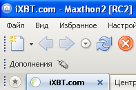 Панель инструментов Maxthon со значком дополнения Enable Right Click