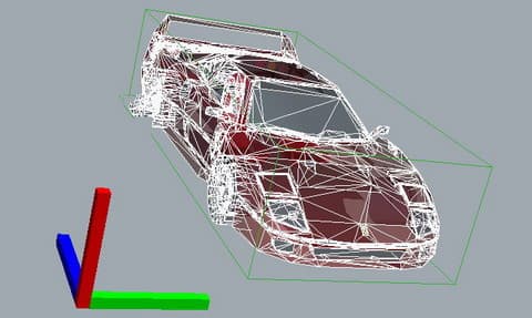 Вот так будет выглядеть модель с включенными функциями Show Scene Bounding Box и Show World Axis