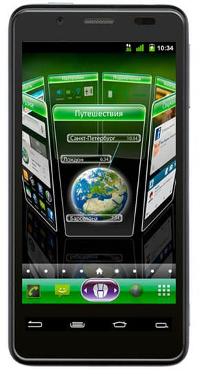 Смартфон Megafon SP-A20i Mint, вид спереди Смартфон Megafon SP-A20i Mint, вид спереди