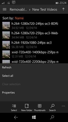 Предварительный обзор Windows 10 Mobile. Скриншоты. Файловый менеджер