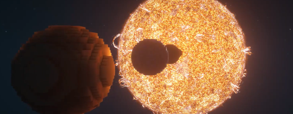 Блогер построил в Minecraft вселенную с чёрной дырой и планетами. Пришлось улучшать компьютер, чтобы всё построить