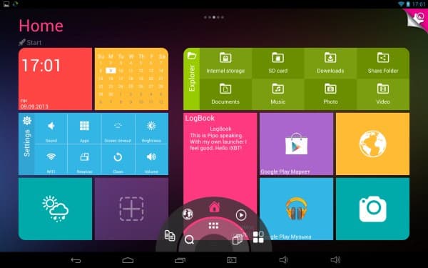 Pipo Family Launcher на планшете Pipo Max-M7 Pro