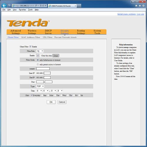 Настройка роутера Tenda 3G150B Настройка роутера Tenda 3G150B