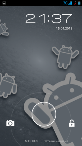 Обзор Digma iDxD4 3G. Скриншоты. Экран блокировки