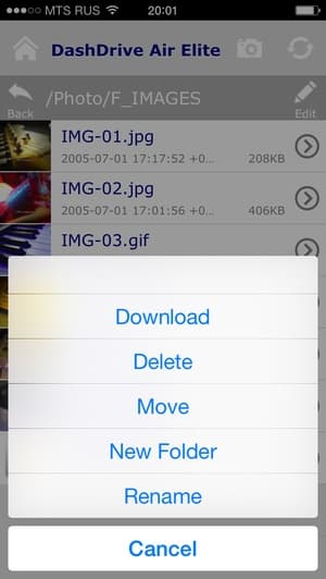 DashDrive Air Elite на iOS