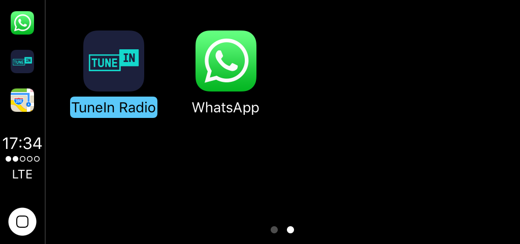 Начальный экран Apple CarPlay