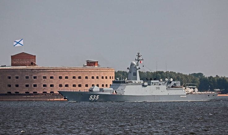 Корвет «Меркурий» на морском полигоне Балтийского флота