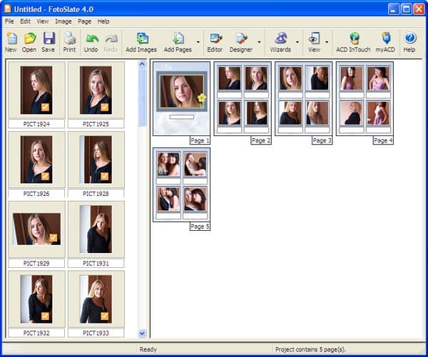 Создание альбома в ACD FotoSlate 4 Photo Print Studio