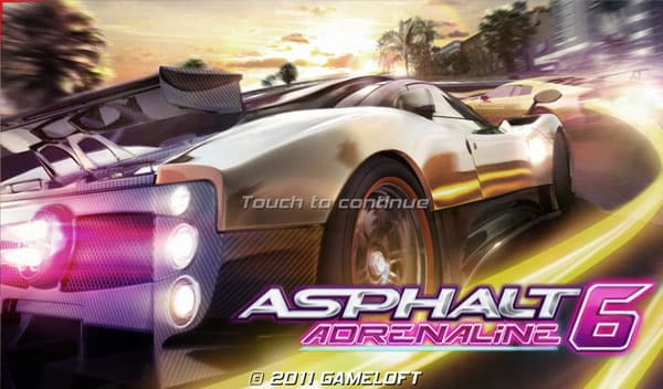 Asphalt 6 Adrenaline на планшете BlackBerry PlayBook