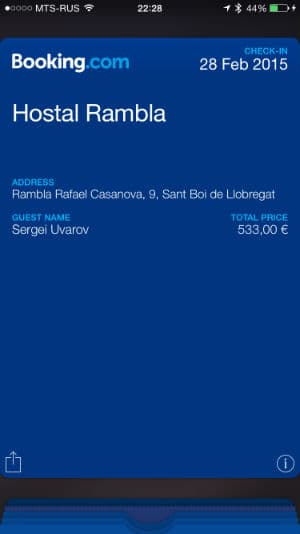 Passbook в Apple iPhone 6