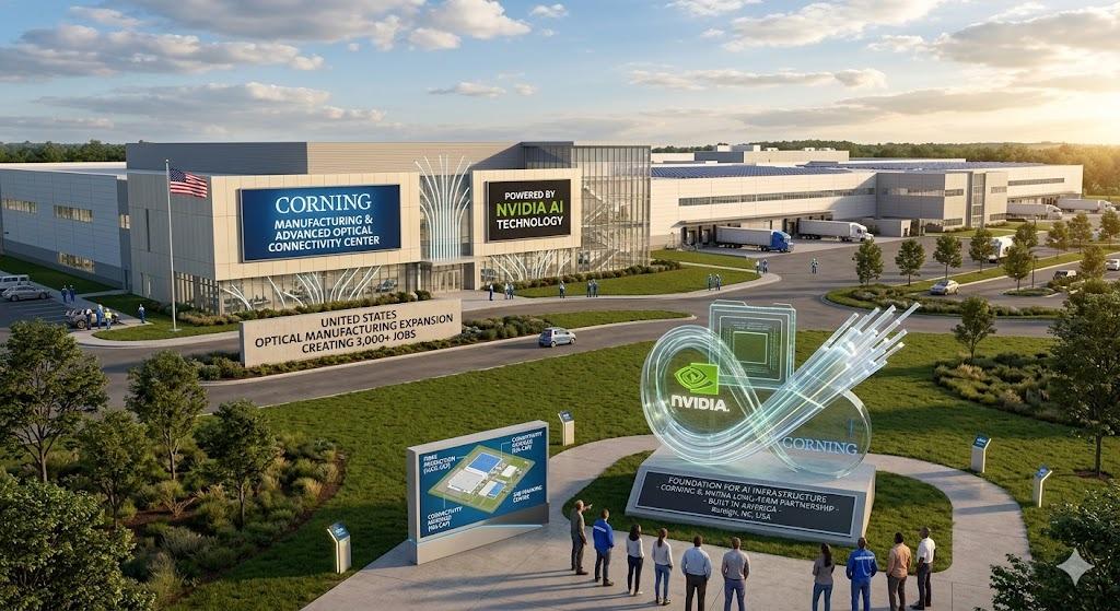 Nvidia и Corning создают в США кластер по производству систем связи для ИИ Производственные мощности Nvidia и Corning
