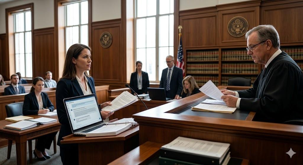 Суды США столкнулись с новой проблемой: ИИ помогает подавать иски, но не помогает выигрывать дела Иллюстрация к статье об использовании искусственного интеллекта в судах США