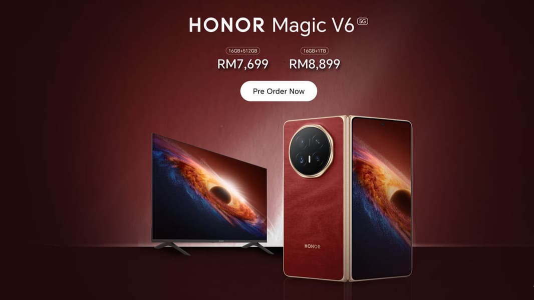 Honor Magic V6 выходит на мировой рынок с телевизором в подарок. Компания открыли приём предварительных заказов, изначально в Малайзии