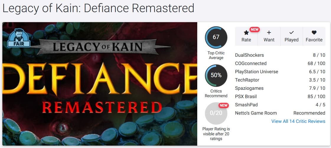 Крупный план персонажа из Legacy of Kain: Defiance Remastered, демонстрирующий обновленные детализацию