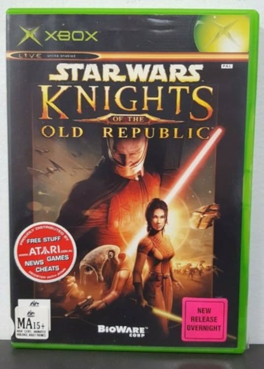 Обложка диска Star Wars: Knights of the Old Republic. Изображение принадлежит BioWare.