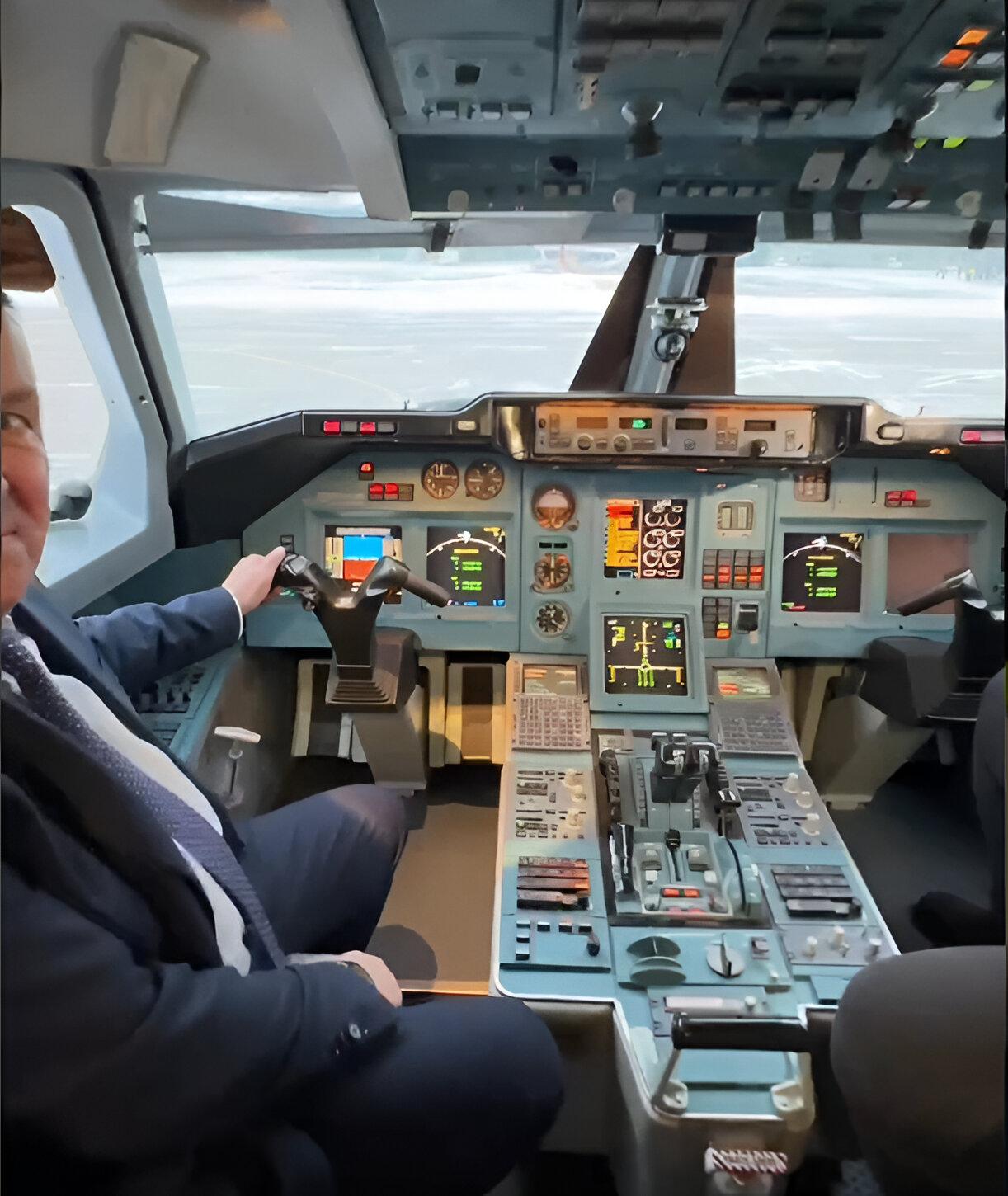 Cabina de pilotos del Tu-214