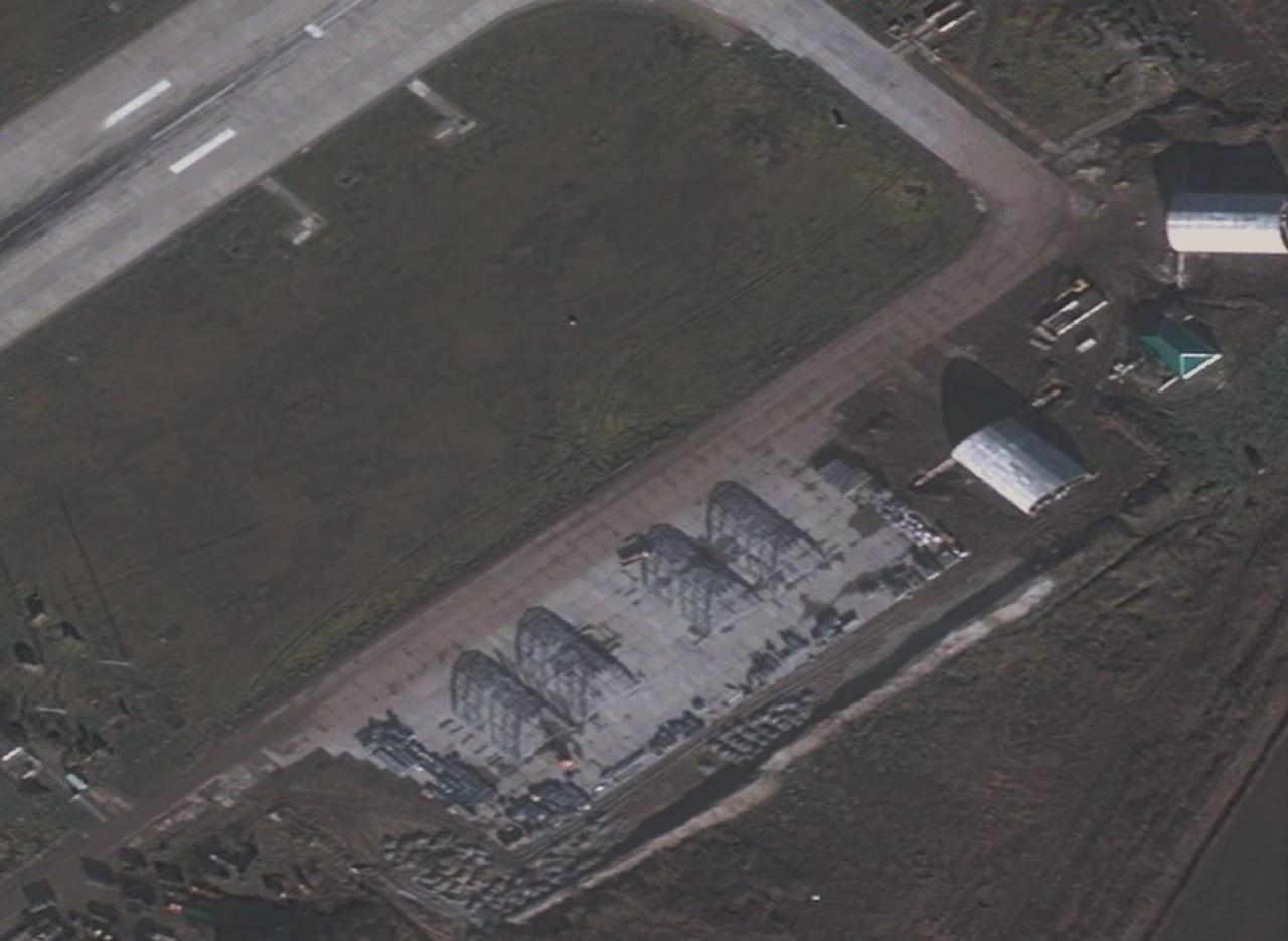 Protective hangars at the Russian Aerospace Forces airbase 