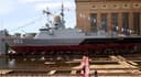 New missile ship "Shtorm" with "Kalibrs" launched from slipway