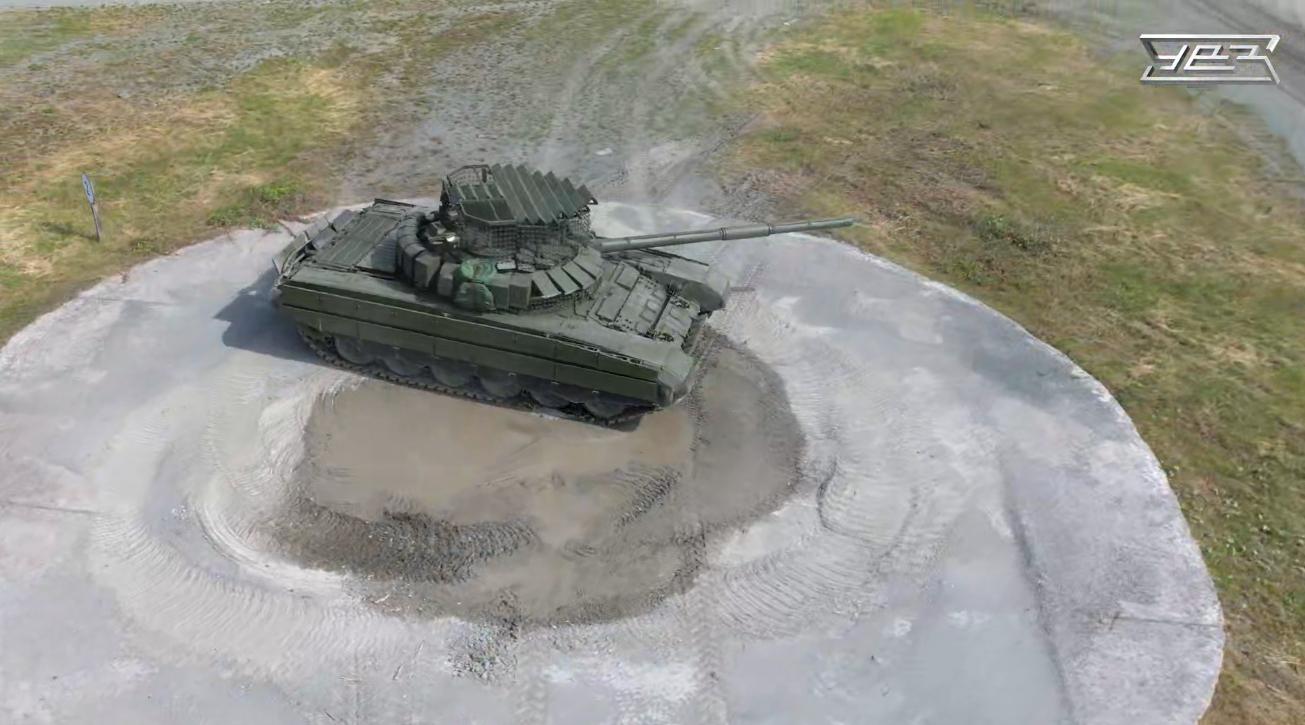  T-72B3M with drone protection in the front of the tank