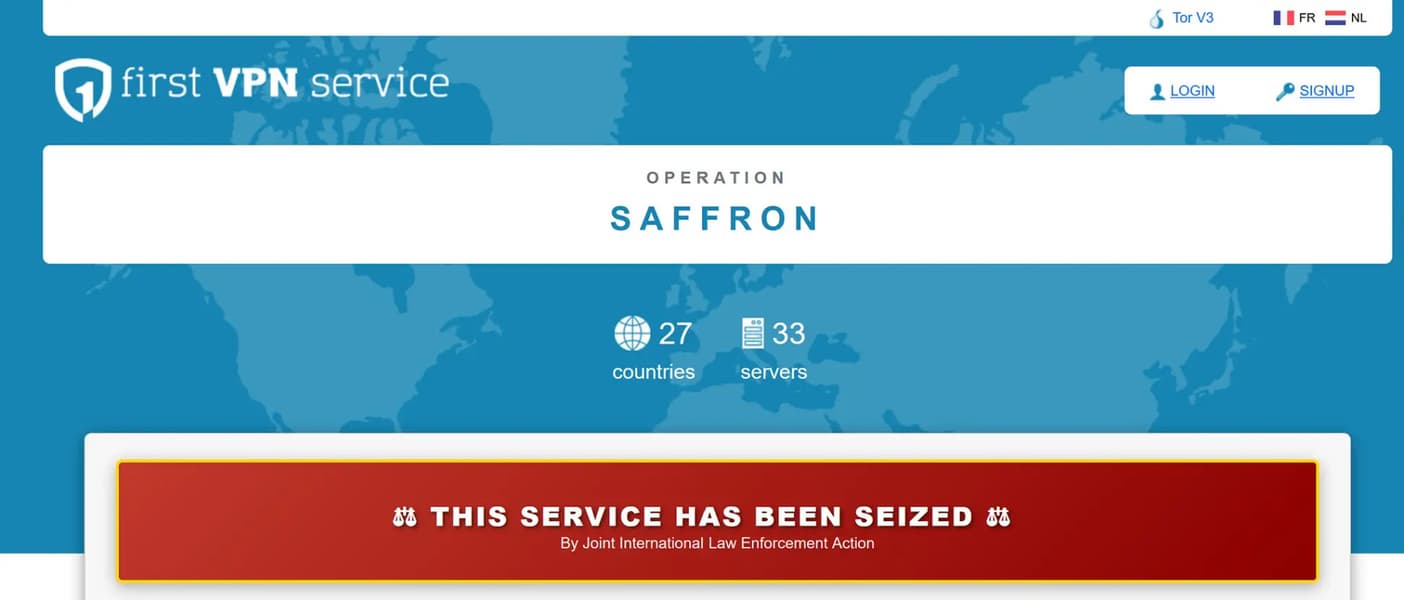 В Европе ликвидировали анонимный VPN, который рекламировался в России: у First VPN изъяли 33 сервера в 27 странах