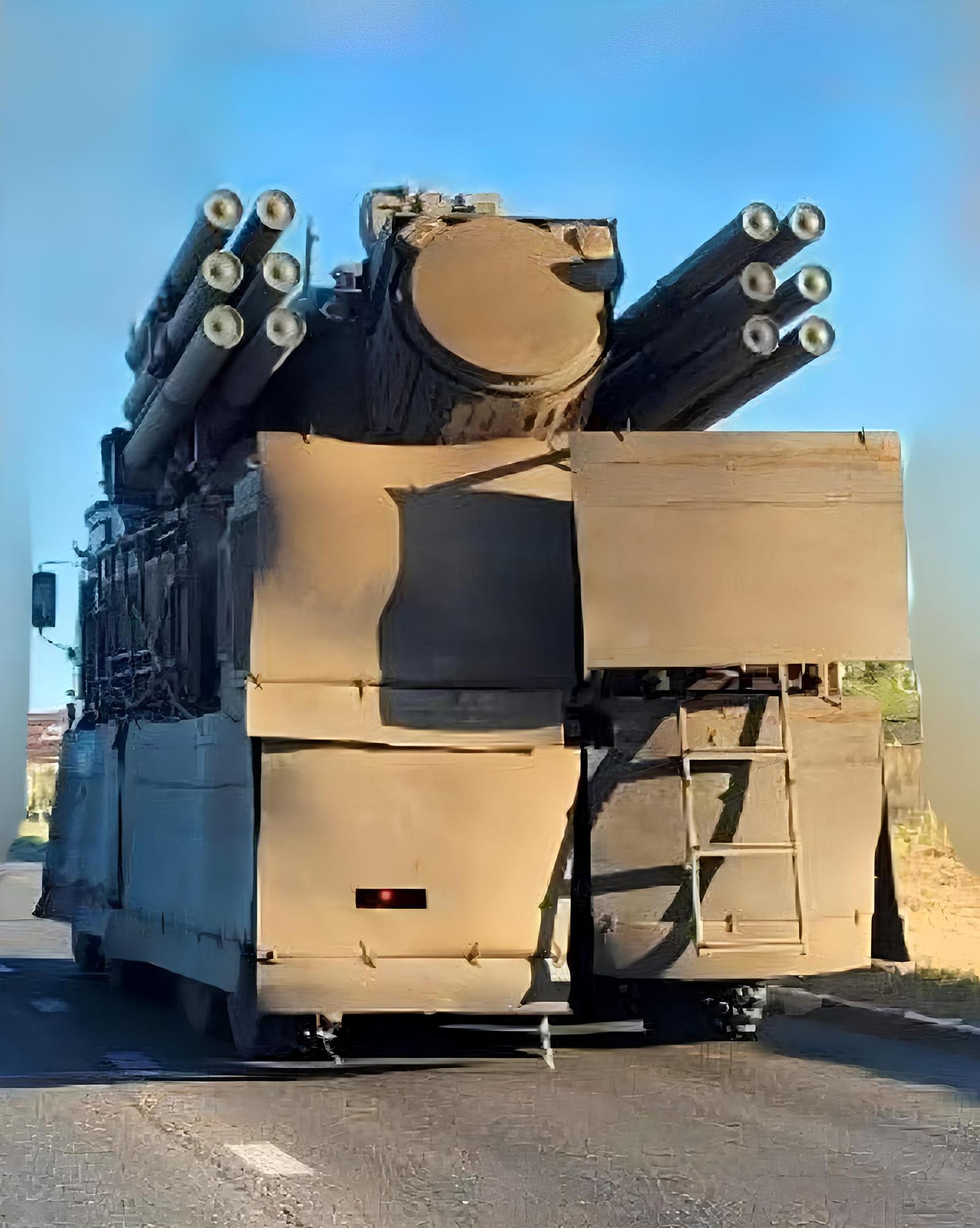 Pantsir-S1 SAM system in a set of anti-cumulative anti-drone screens
