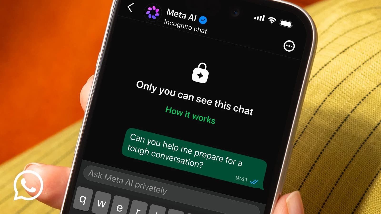 В WhatsApp* запусткают чат с Meta** AI в режиме инкогнито