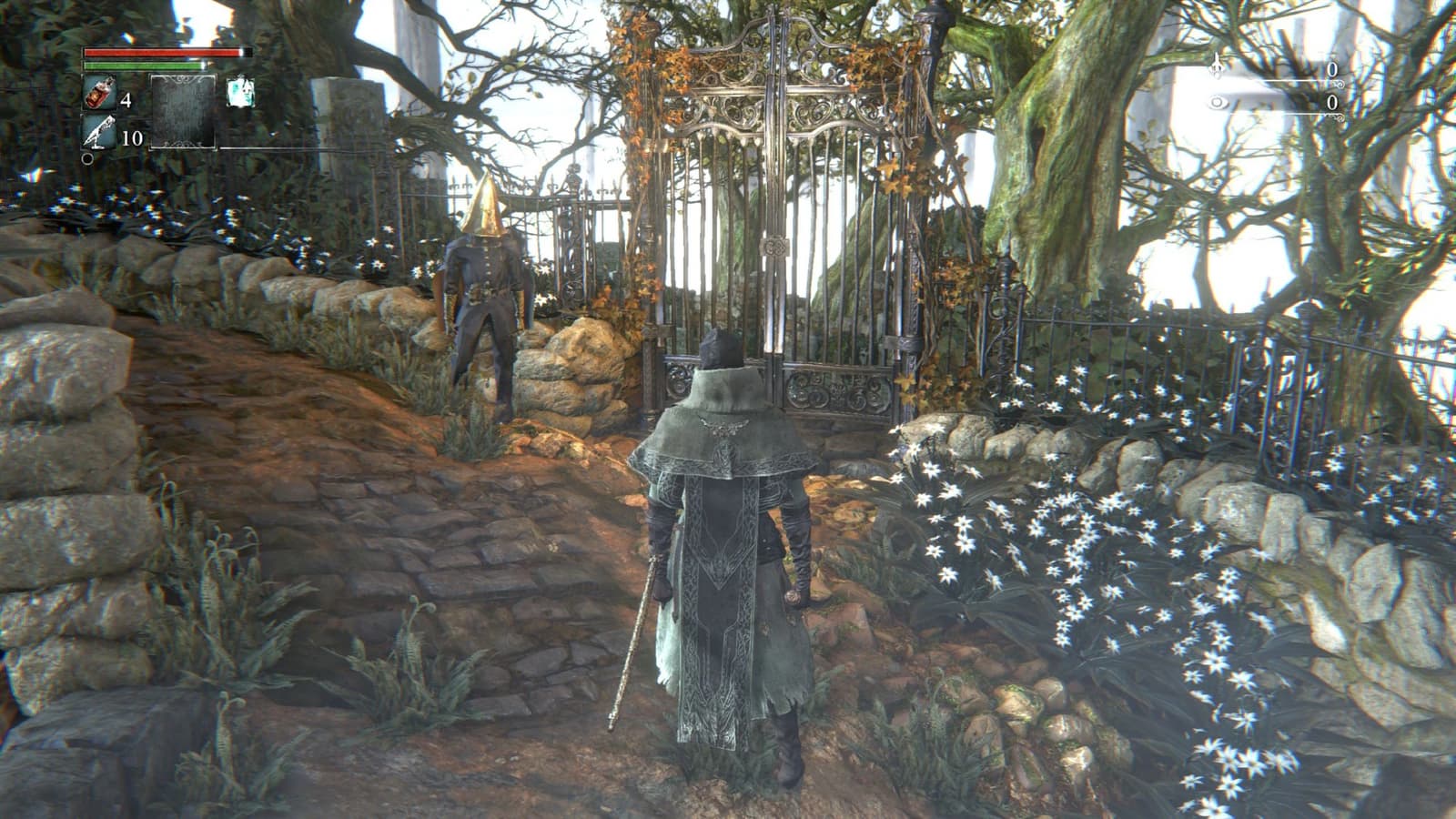 Скриншот из фанатского дополнения HardBorne для Bloodborne, демонстрирующий нового персонажа или локацию.