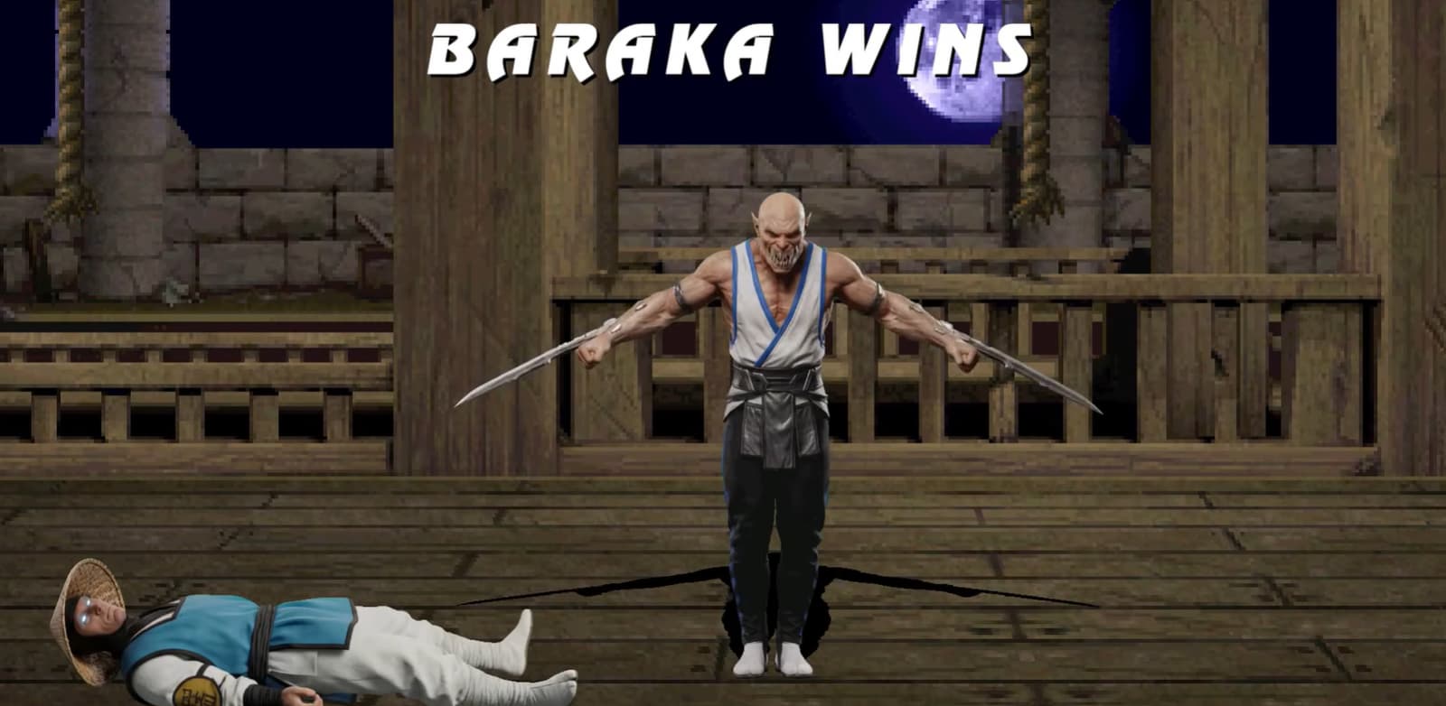 Скриншот из Mortal Kombat Trilogy HD Remake, демонстрирующий обновленные спрайты персонажей