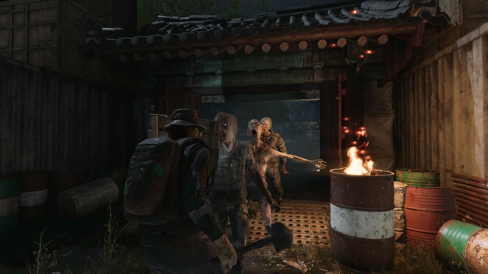 Screenshot from Nakwon: Last Paradise, showing a character in a post-apocalyptic setting.
