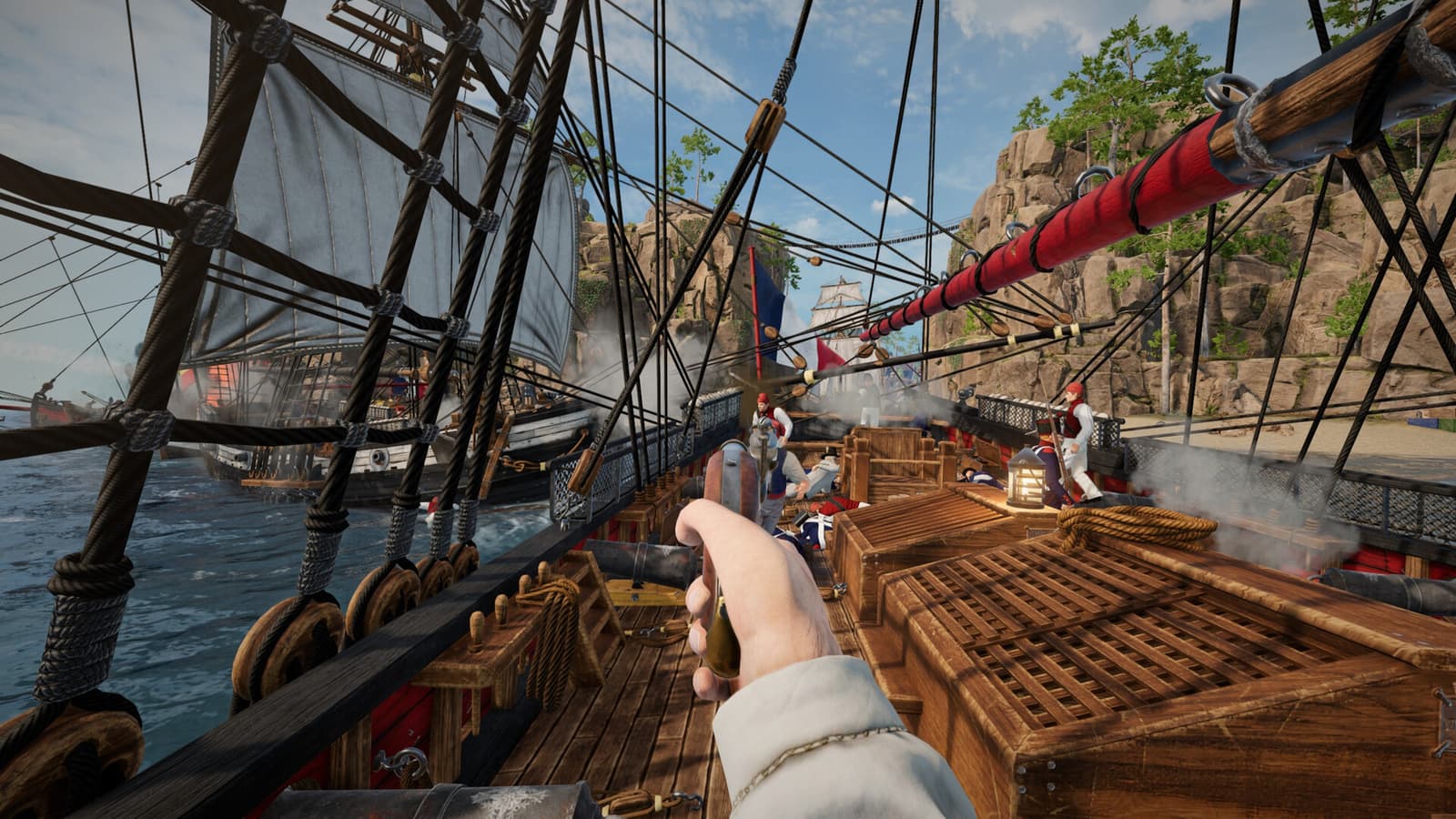 Screenshot from Holdfast: Nations At War showcasing a naval battle.