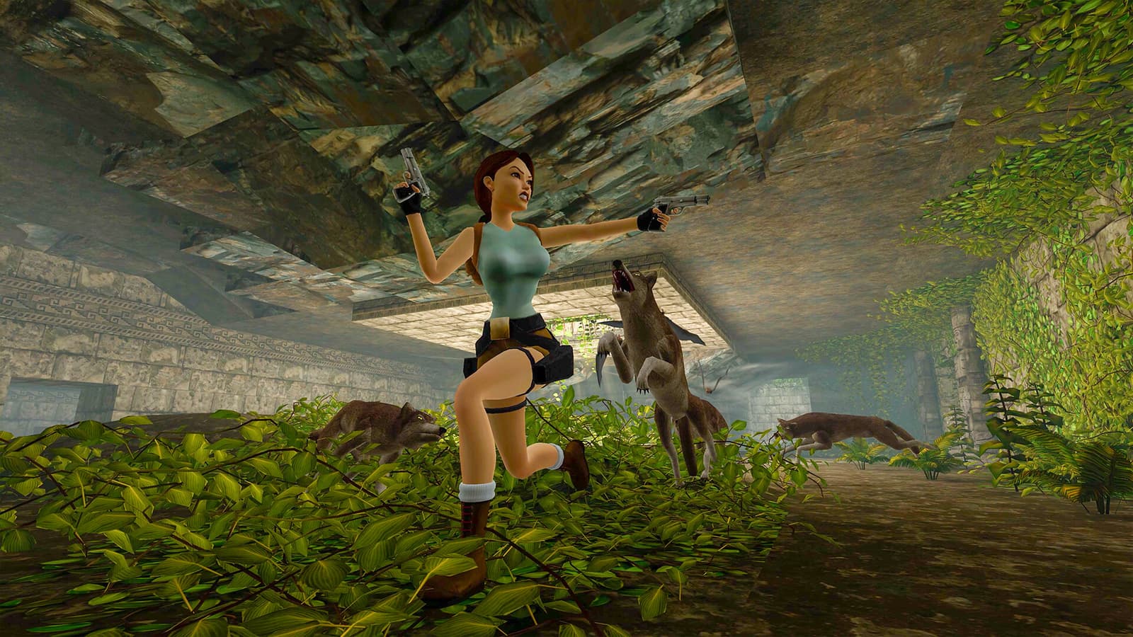 Lara Croft in Tomb Raider I-III Remastered combat