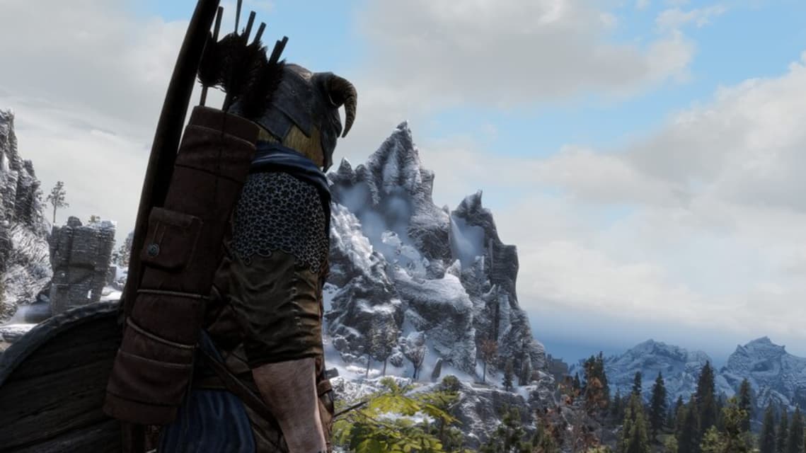 The Elder Scrolls VI logo with a mountainous backdrop