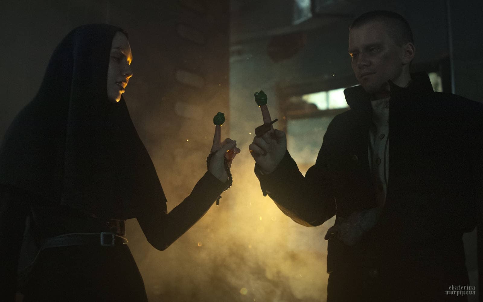 Indika and Ilya cosplay from INDIKA game, a nun and a criminal in 19th-century Russia