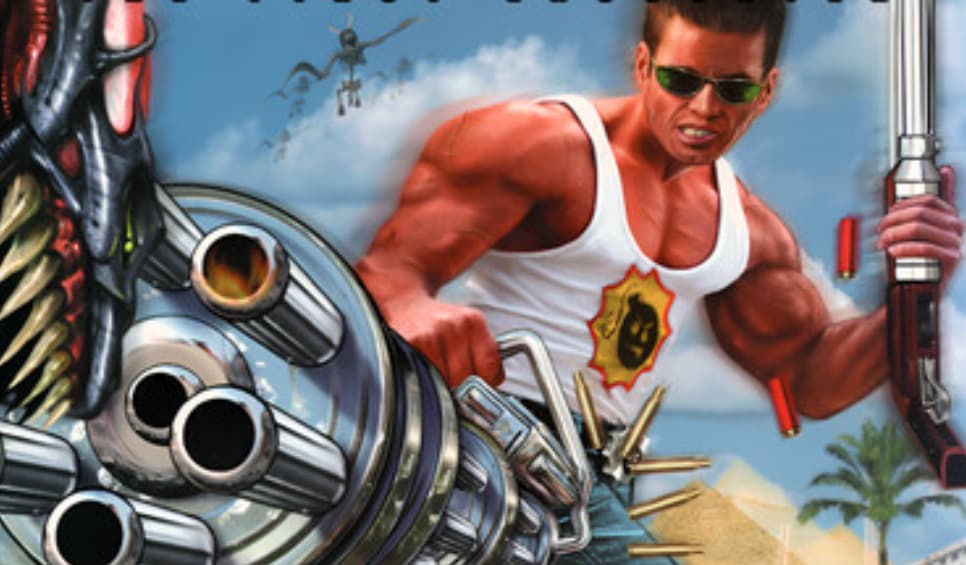 Serious Sam character on a barren alien landscape, concept art style.