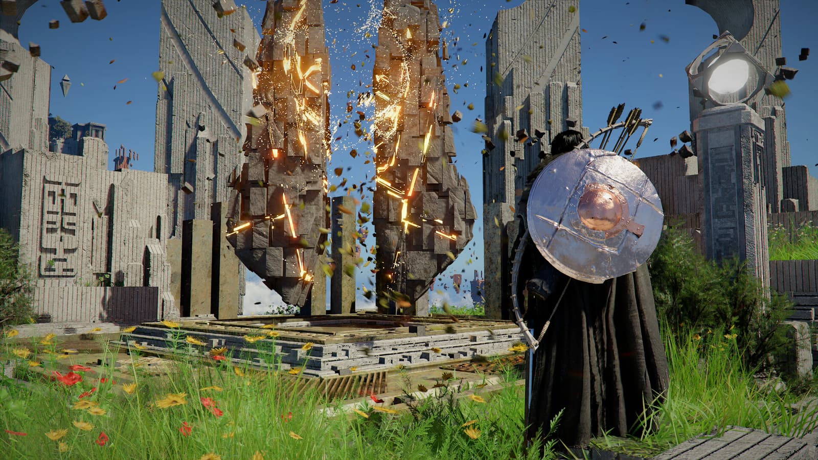 Screenshot from Crimson Desert gameplay showing a character in battle, illustrating performance issues.