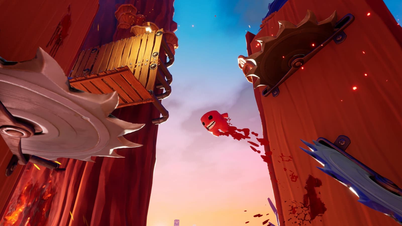Super Meat Boy 3D gameplay screenshot showing platforming action