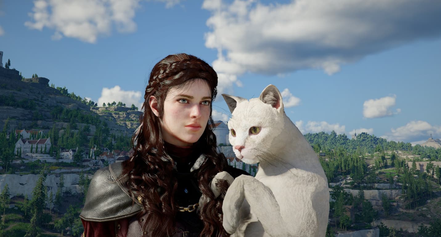 Screenshot from Crimson Desert featuring a White Bear