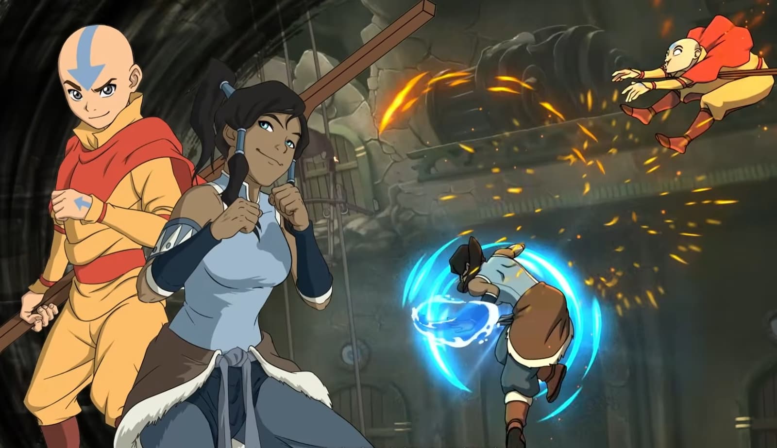 Screenshot from Avatar Legends: The Fighting Game showing characters in combat