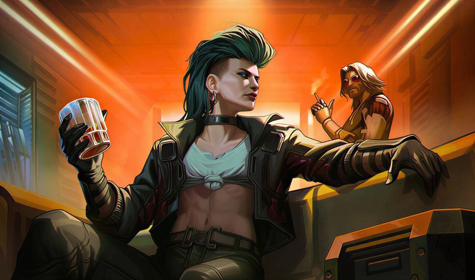 Artwork from Cyberpunk Trading Card Game
