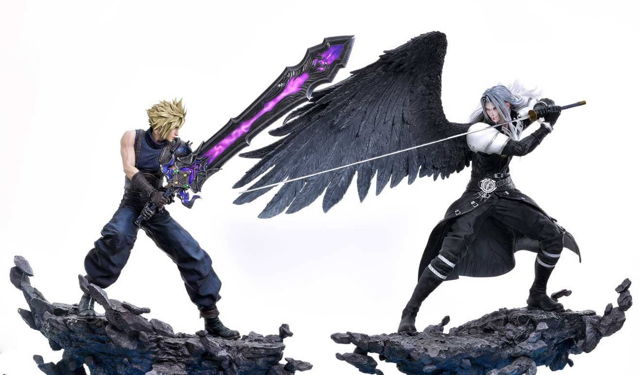 Prime 1 Studio Cloud Strife vs. Sephiroth statue from Final Fantasy VII Rebirth
