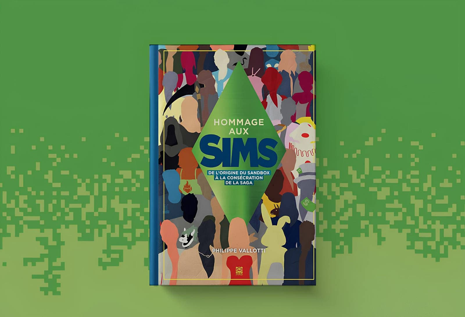 The Sims game logo and character figures.