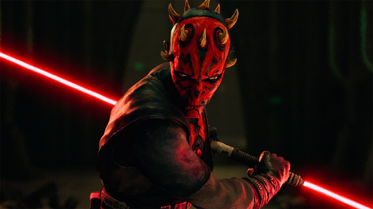 Darth Maul looking menacingly with red and black skin