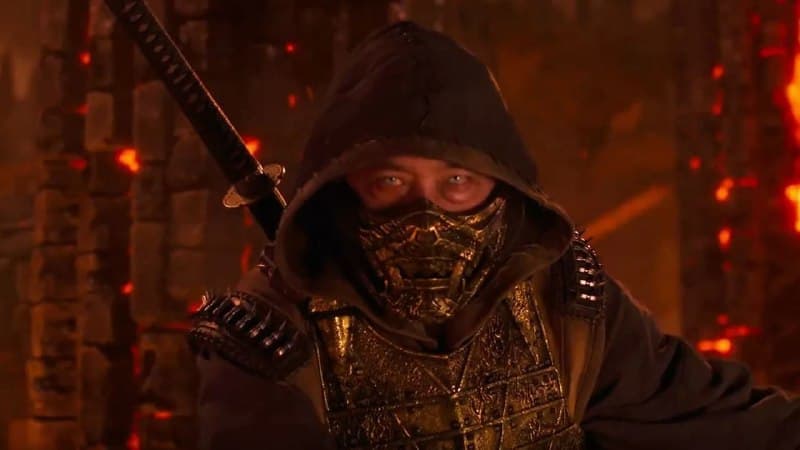 Mortal Kombat 2 movie still featuring characters in a fight scene