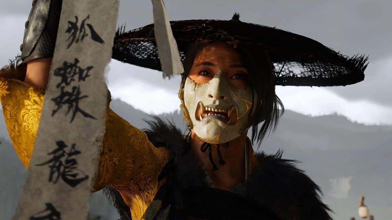 Screenshot from Ghost of Yotei Legends showing in-game action