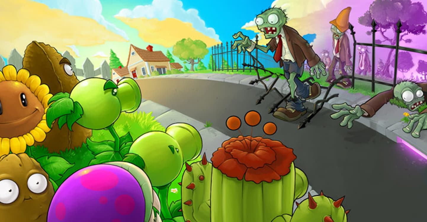 Plants vs. Zombies HD game art featuring plants and zombies