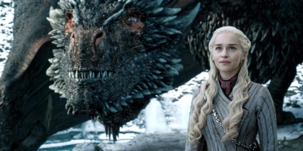 Daenerys Targaryen with dragon in Game of Thrones