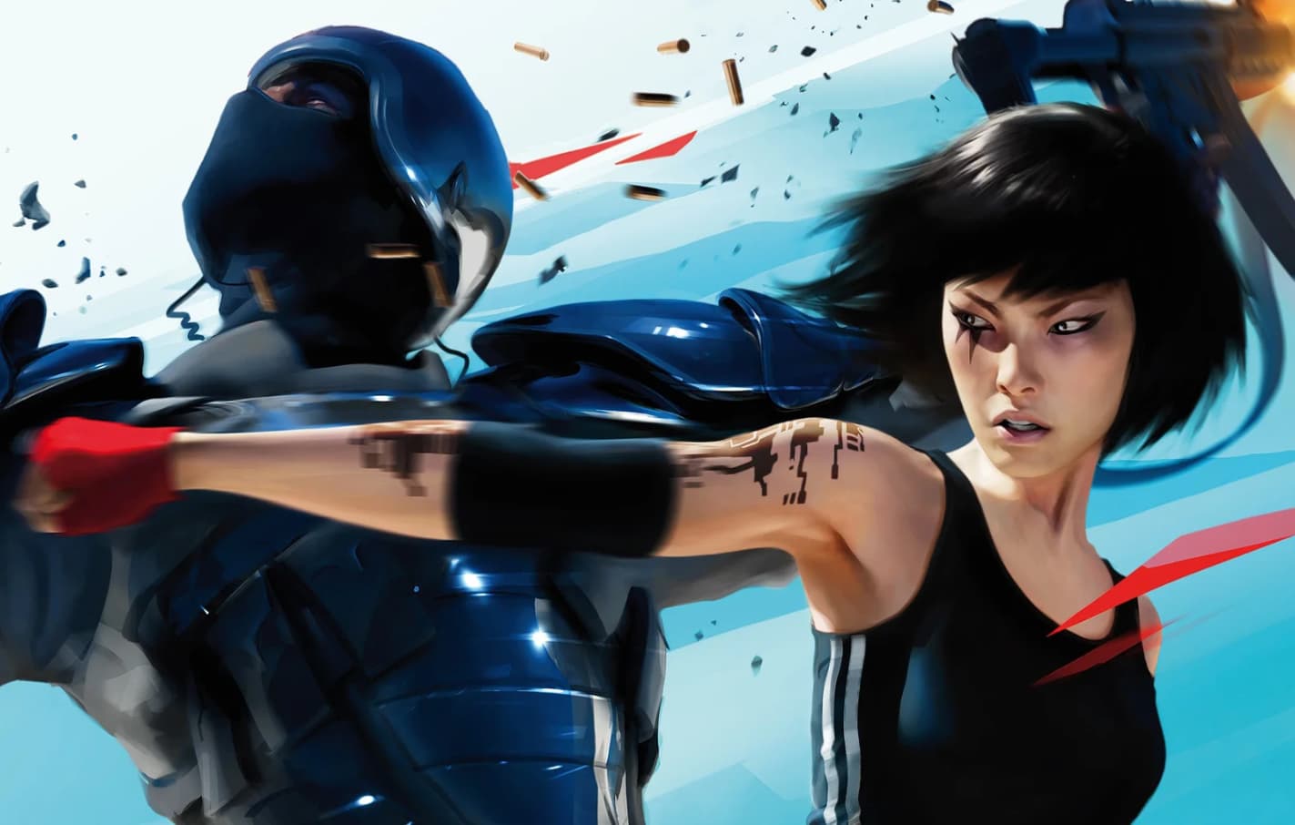 Screenshot from an early, unreleased build of Mirror's Edge