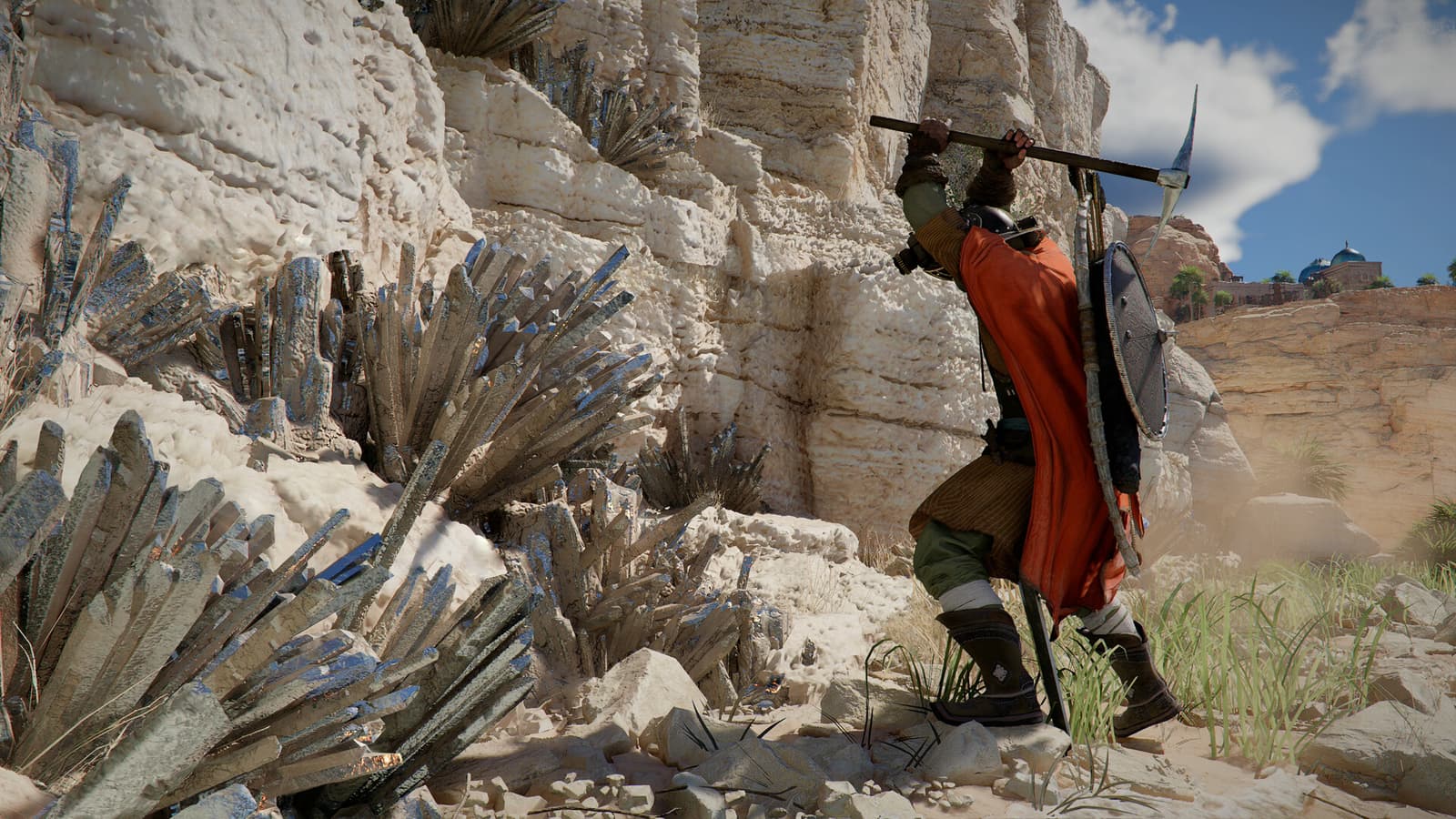 A detailed in-game screenshot from Crimson Desert showing NPCs