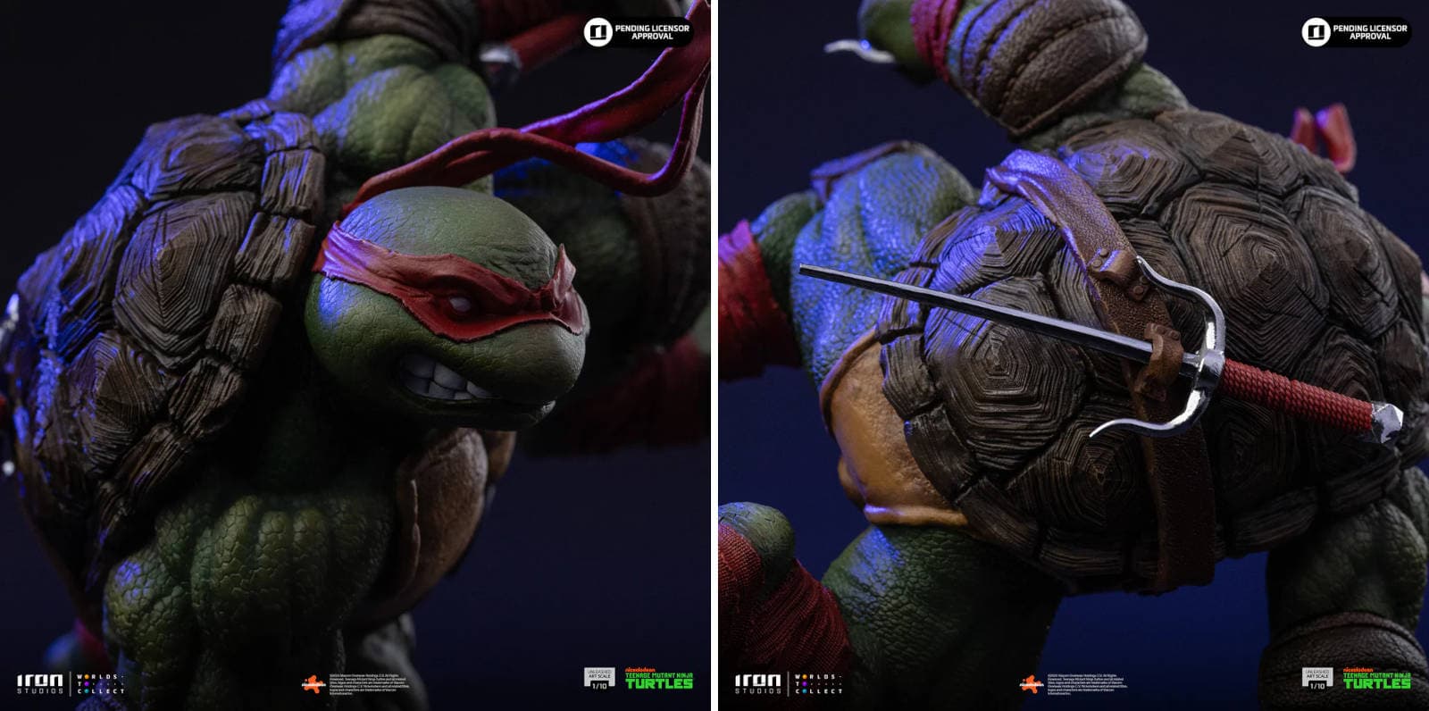 Вид статуэтки Рафаэля сбоку, демонстрирующий динамику